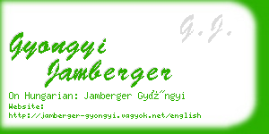 gyongyi jamberger business card